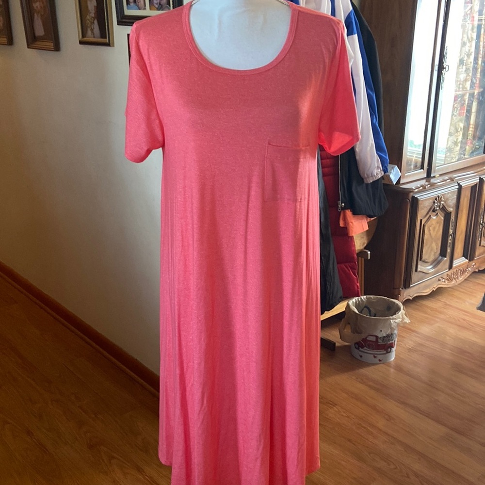 LuLaRoe High Low Dress Coral Pink